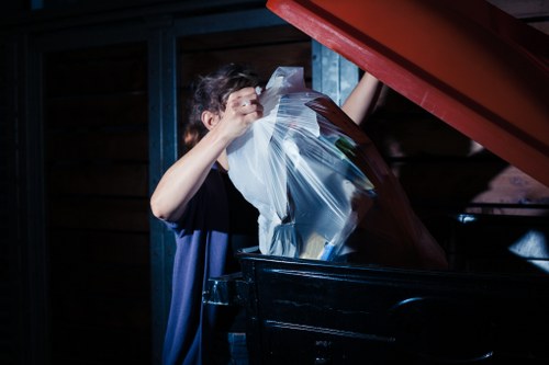 Business professionals discussing skip hire options in Putney