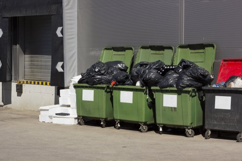 Hazardous construction waste being handled safely